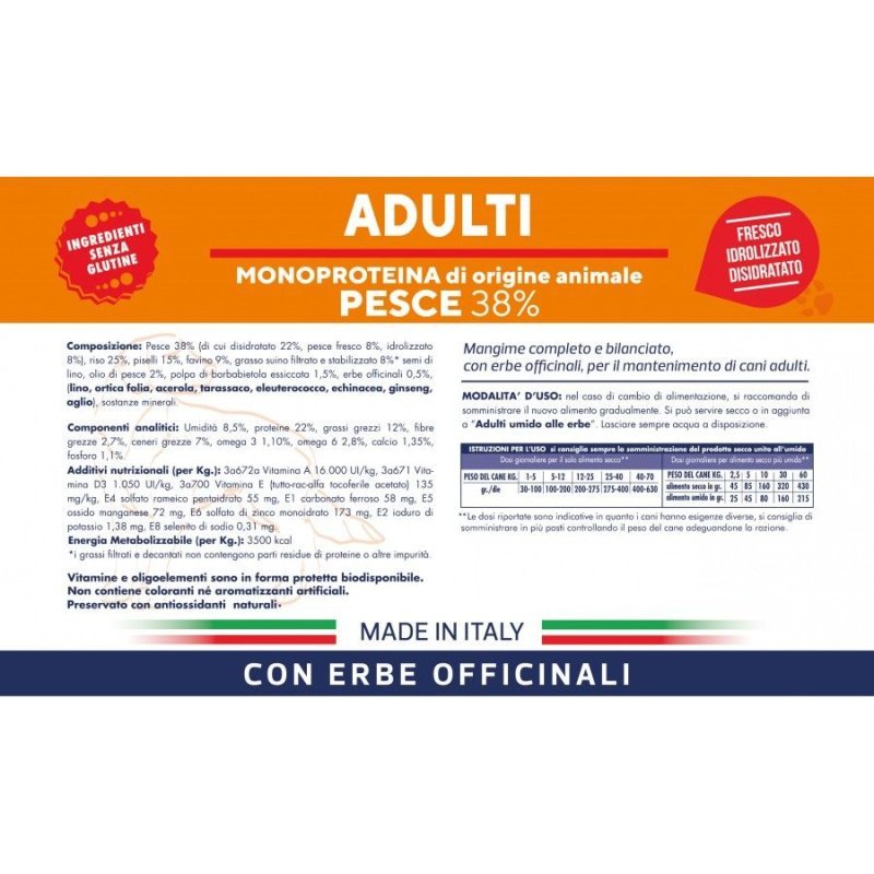 Vet Line Adulti Pesce e riso 3kg crocchette cane