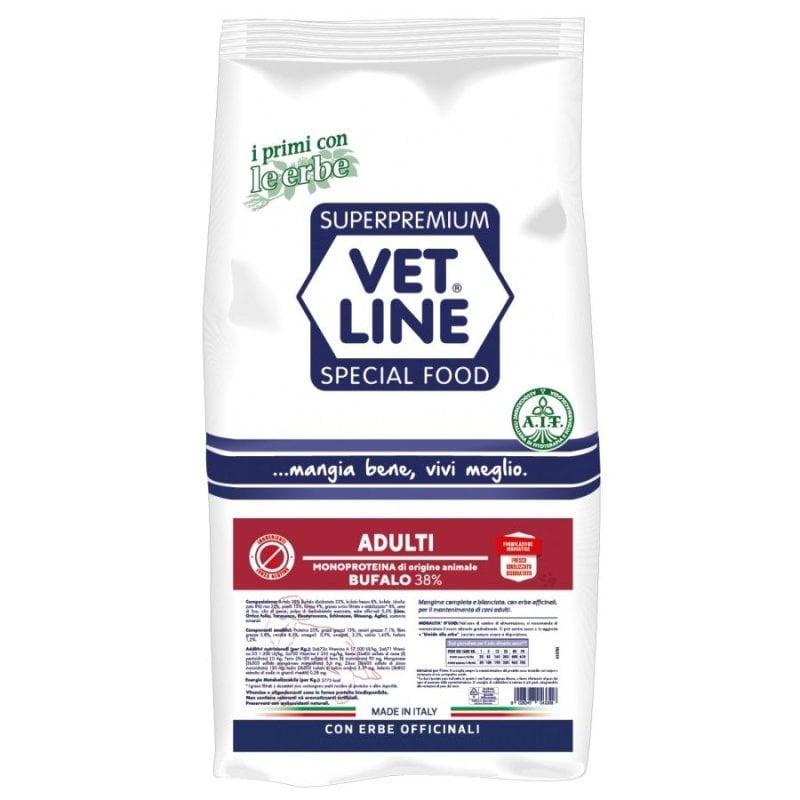 Vet Line Adulti Bufalo 12,5kg crocchette olistiche cane