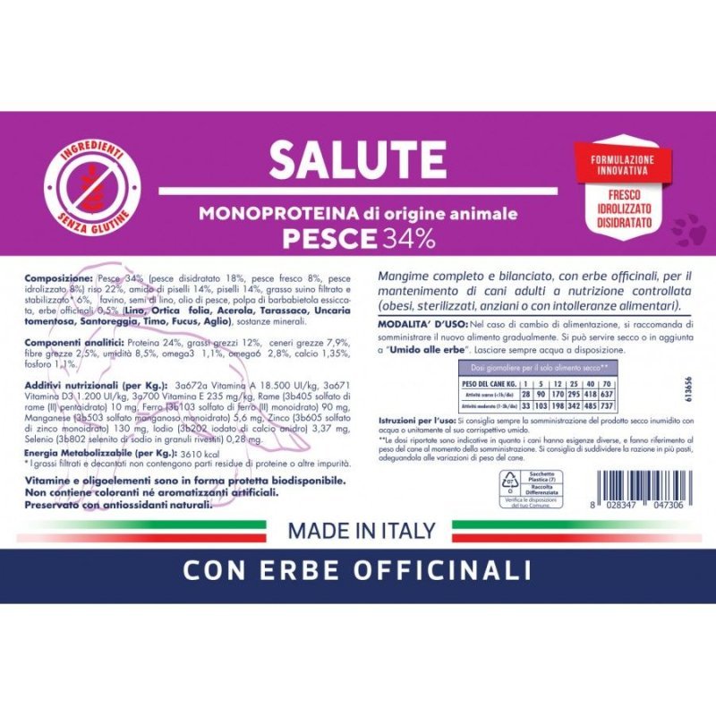 Vet Line Salute Pesce 12,5kg crocchette cane