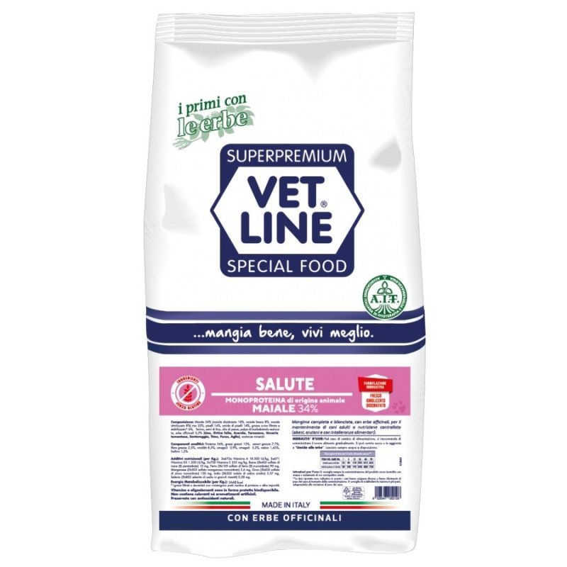 Vet Line Salute Maiale 12,5kg crocchette cane