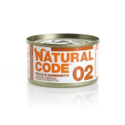 Natural Code 02 Pollo e Gamberetti 85g umido gatto