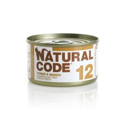 Natural Code 12 Tonno e Manzo 85g umido gatto
