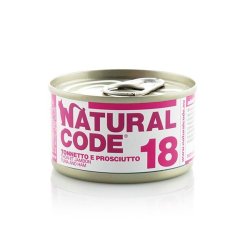 Natural Code 18 Tonnetto e Prosciutto 85g umido gatto