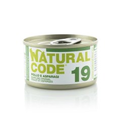 Natural Code 19 Pollo Asparagi e Riso 85g umido gatto