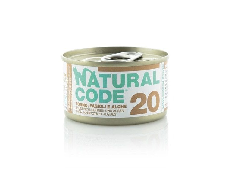 Natural Code 20 Tonno Fagioli Alghe e Riso 85g umido gatto Natural Code 20 Tonno Fagioli Alghe e Riso 85g umido gatto
