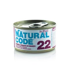 Natural Code 22 Tonno e Fegato di Manzo in jelly 85g umido gatto