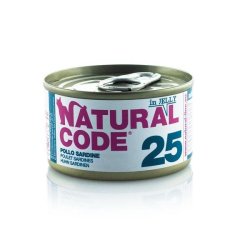 Natural Code 25 Pollo e Sardine in jelly 85g umido gatto