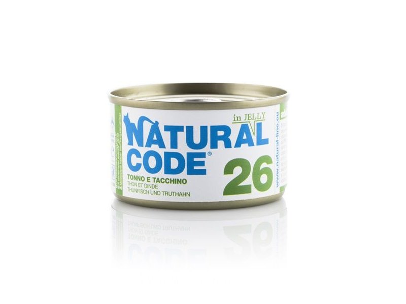 Natural Code 26 Tonno e Tacchino in jelly 85g umido gatto
