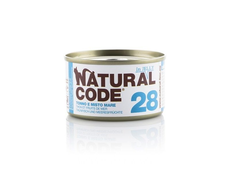 Natural Code 28 Tonno e Misto Mare in jelly 85g umido gatto