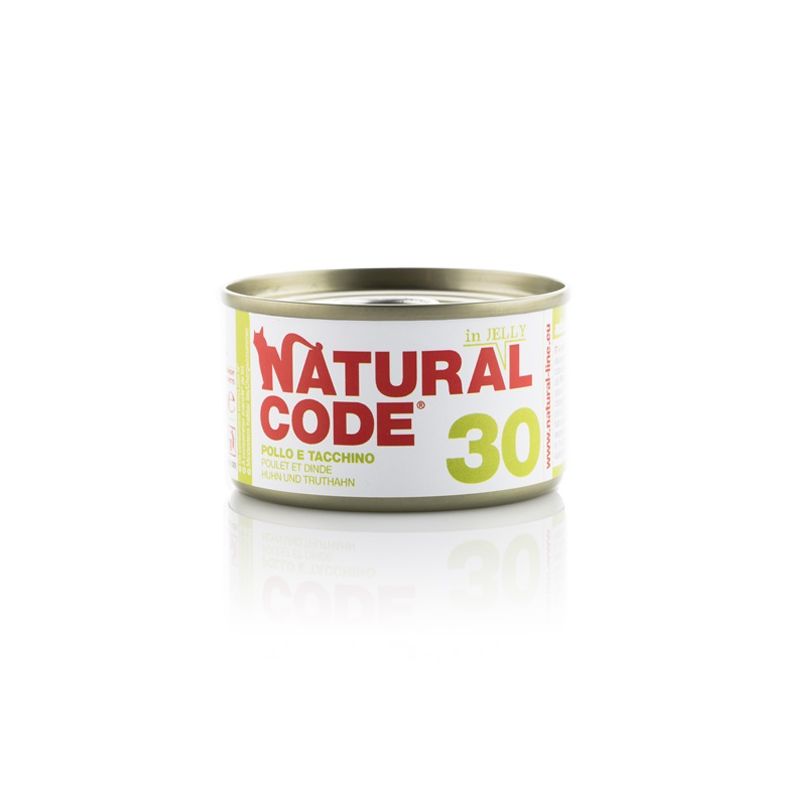 Natural Code 30 Pollo e Tacchino in jelly 85g umido gatto