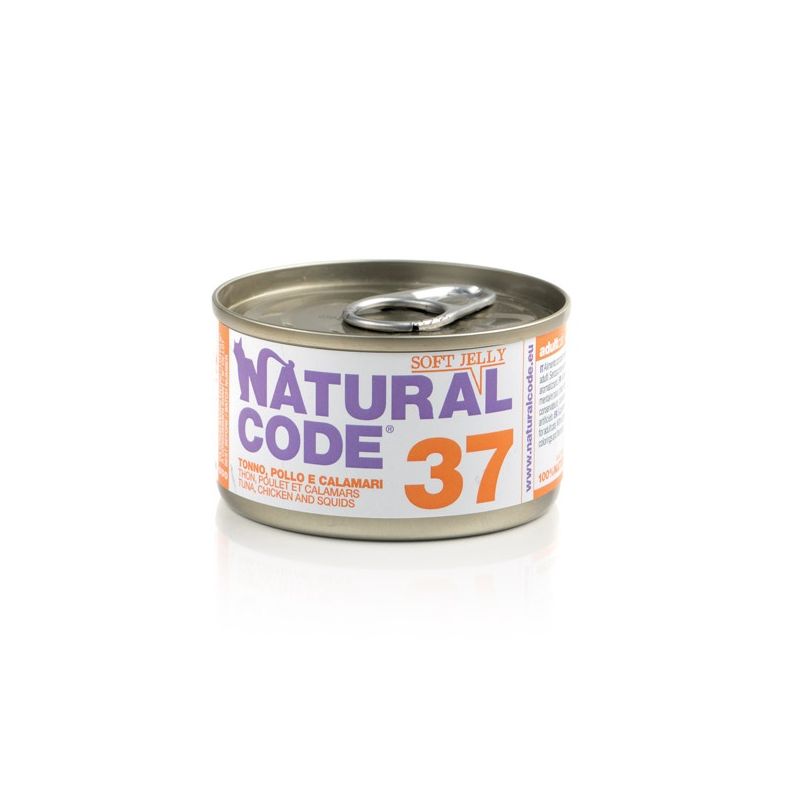 Natural Code 37 Tonno Pollo e Calamari 85g umido gatto