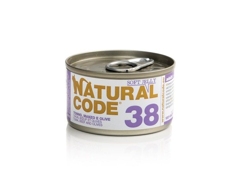Natural Code 38 Tonno Manzo e Olive 85g umido gatto