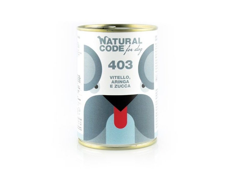 Natural Code 403 Vitello, Aringa e Zucca 400g umido cane