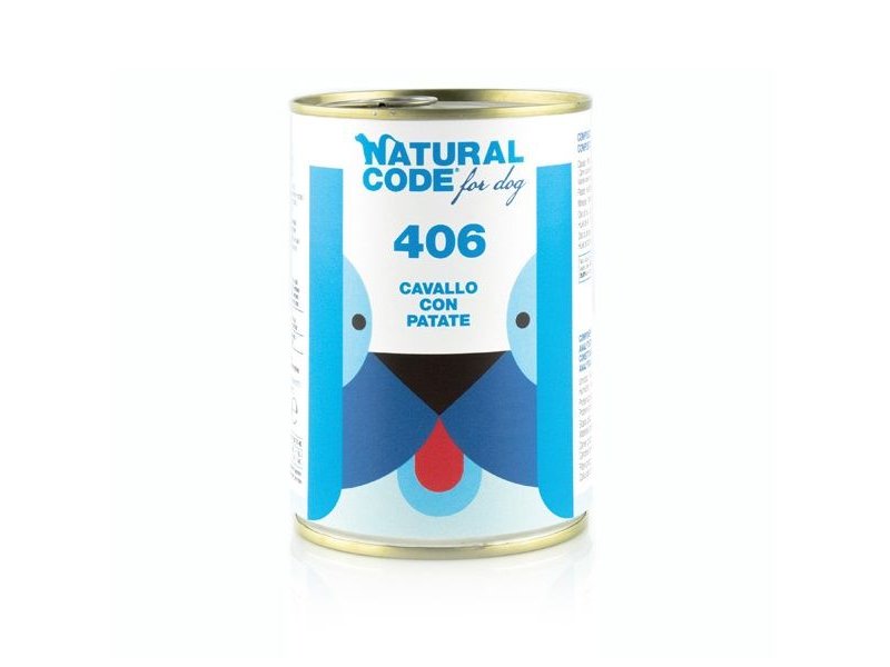 Natural Code 406 Cavallo e Patate 400g umido cane