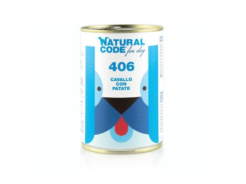 Natural Code 406 Cavallo e Patate 400g umido cane