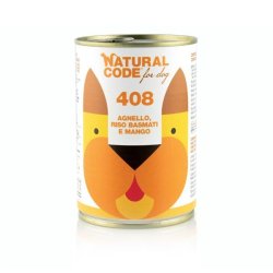 Natural Code 408 Agnello, Riso Basmati e Mango 400g umido cane