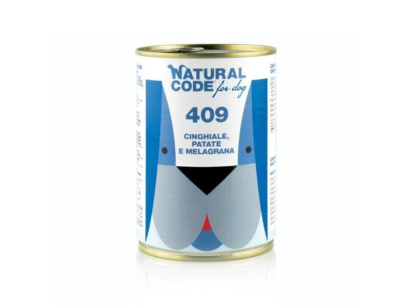Natural Code 409 Cinghiale, Patate e Melograno 400g umido cane