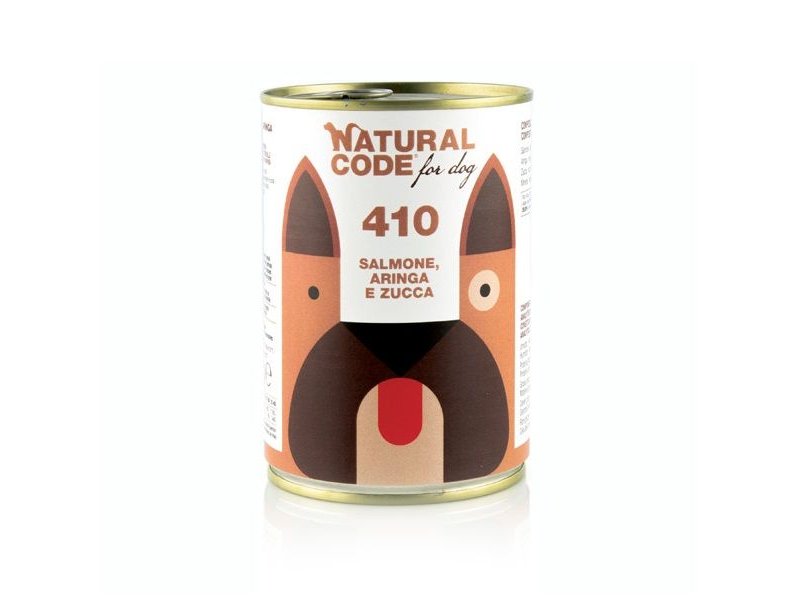 Natural Code 410 Salmone, Aringa e Zucca 400g umido cane