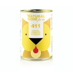 Natural Code 411 Anatra, Coniglio e Patate 400g umido cane