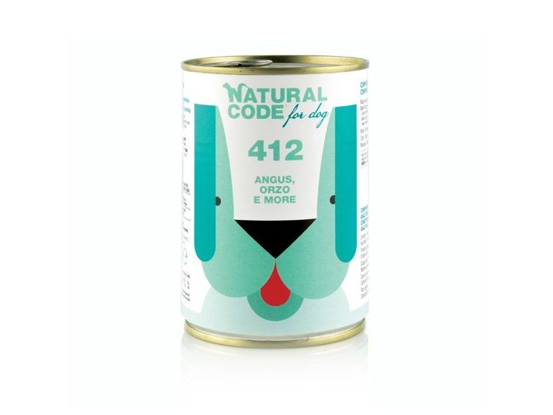 Natural Code 412 Angus, Farro e More 400g umido cane