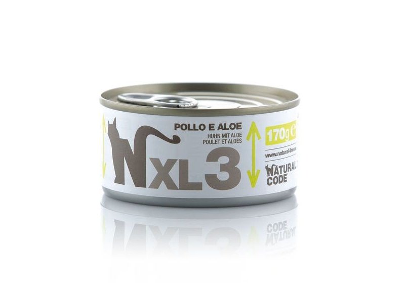 Natural Code XL 3 Pollo e Aloe 170g umido gatto