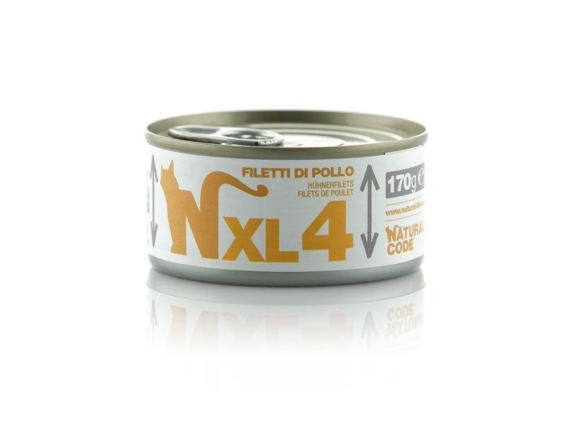 Natural Code XL 4 Filetti di pollo 170g umido gatto