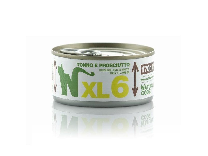 Natural Code XL 6 Tonno e Prosciutto 170g umido gatto
