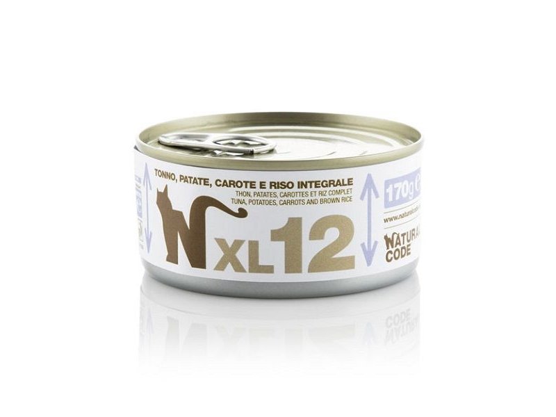 Natural Code XL 12 Tonno Patate Carote e riso 170g umido gatto