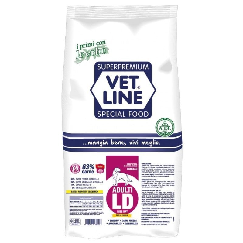 Vet Line Adulti LD Agnello Taglia Piccola 3kg crocchette cane Vet Line Adulti LD Agnello Taglia Piccola 3kg crocchette cane