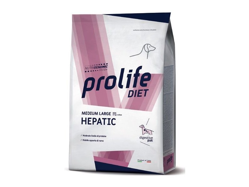 Prolife diet Hepatic Medium Large 8kg crocchette dietetiche cane
