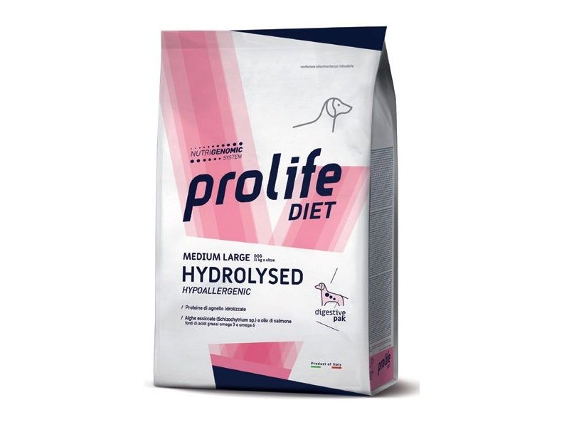 Prolife diet Hydrolysed Medium Large 2kg crocchette dietetiche ipoallergeniche cane