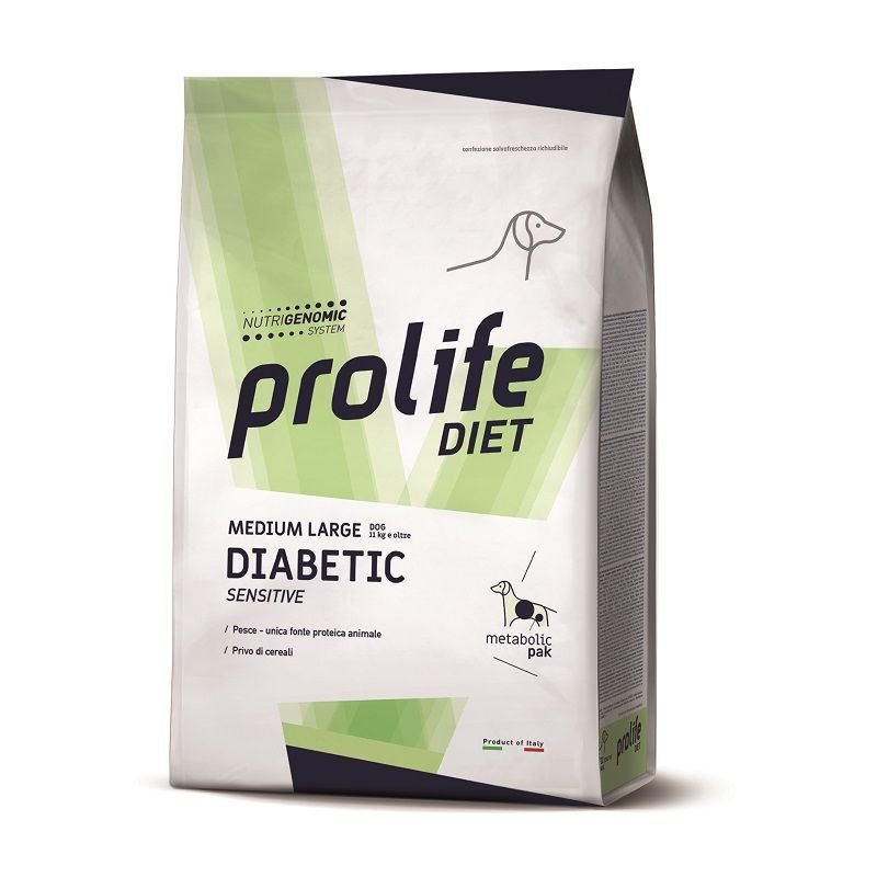 Prolife diet Diabetic Sensitive Medium Large 8kg crocchette dietetiche cane