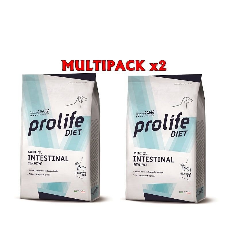 Prolife diet Mini Intestinal Sensitive 2x 5kg crocchette dietetiche cane