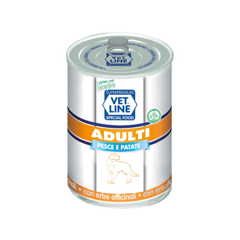 Vet Line Adulti Pesce e Patate 400g umido cane