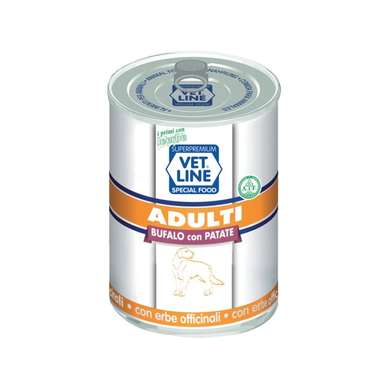 Vet Line Adulti Bufalo e Patate 400g umido cane Vet Line Adulti Bufalo e Patate 400g umido cane