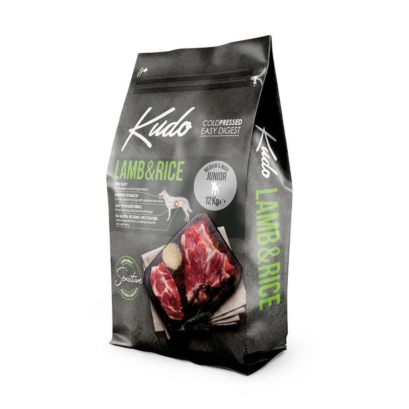 Kudo Junior Agnello 12kg Medium Maxi pressato a freddo per cuccioli