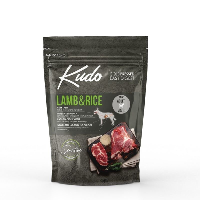 Kudo Mini Adult Agnello 3kg pressato a freddo per cani