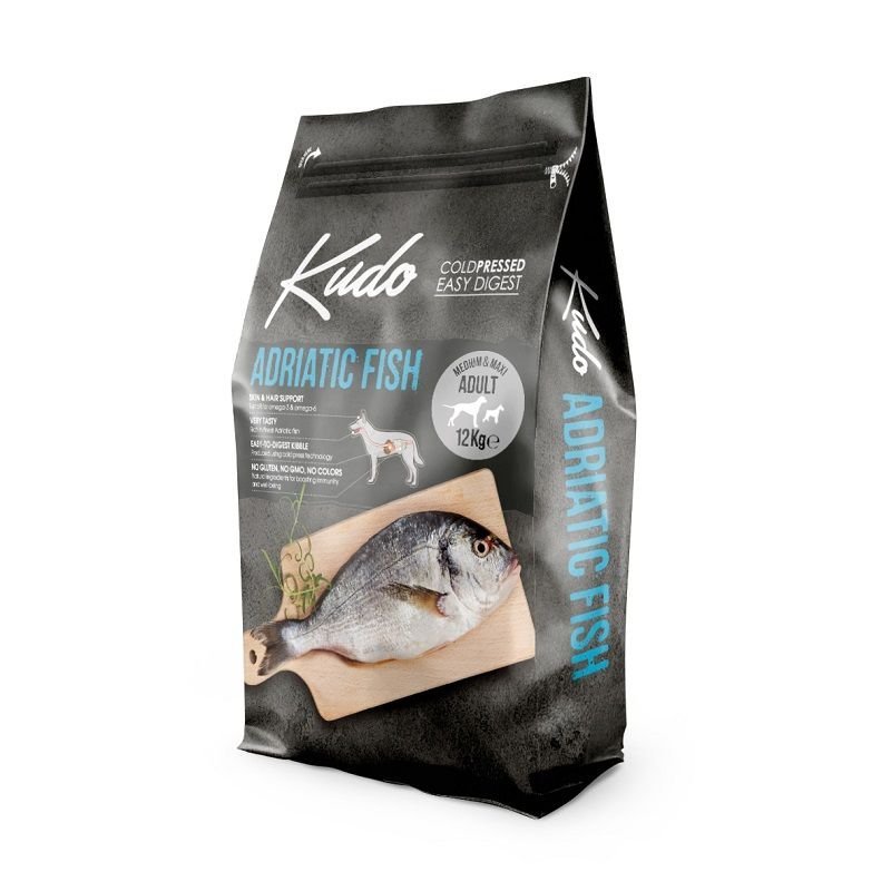 Kudo Adult Adriatic Fish 12kg Medium Maxi pressato a freddo per cani