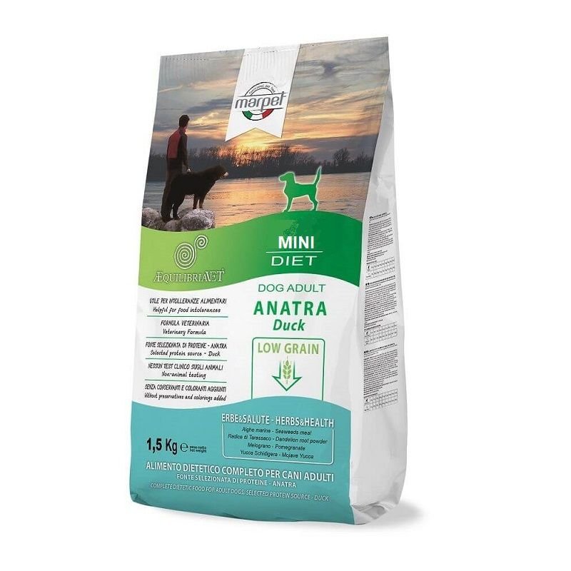 Equilibria Adult Mini Anatra 6kg crocchette cane low grain