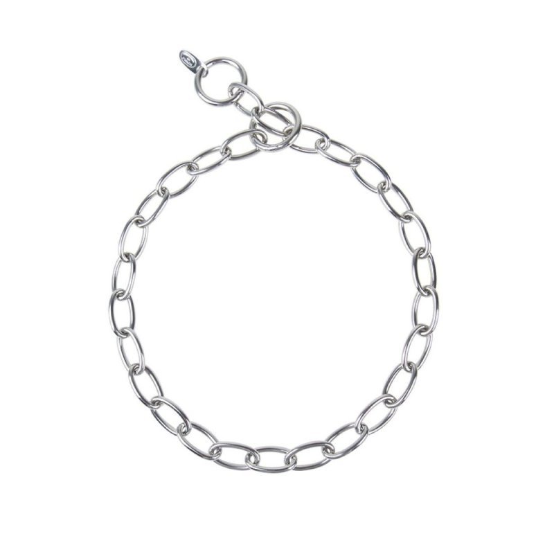 Collare Salvapelo acciaio inox a strangolo maglia ovale