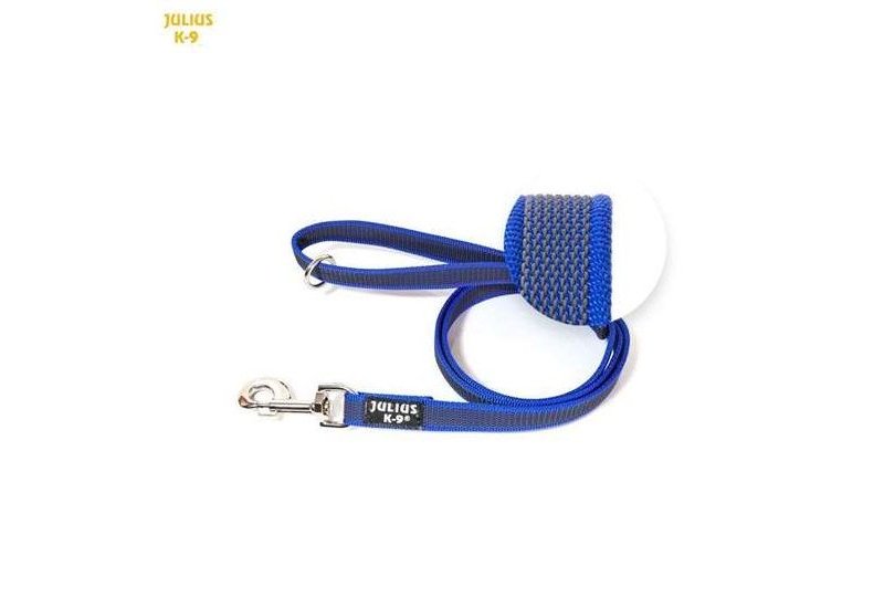 Julius K9 Guinzaglio Color & Gray 14mm x 1,2m con maniglia blu