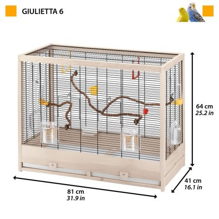 Supporto Per Gabbie Uccelli Ferplast SUMET 65 - In Legno Con Ruote, Per Gabbie Canto E Palladio