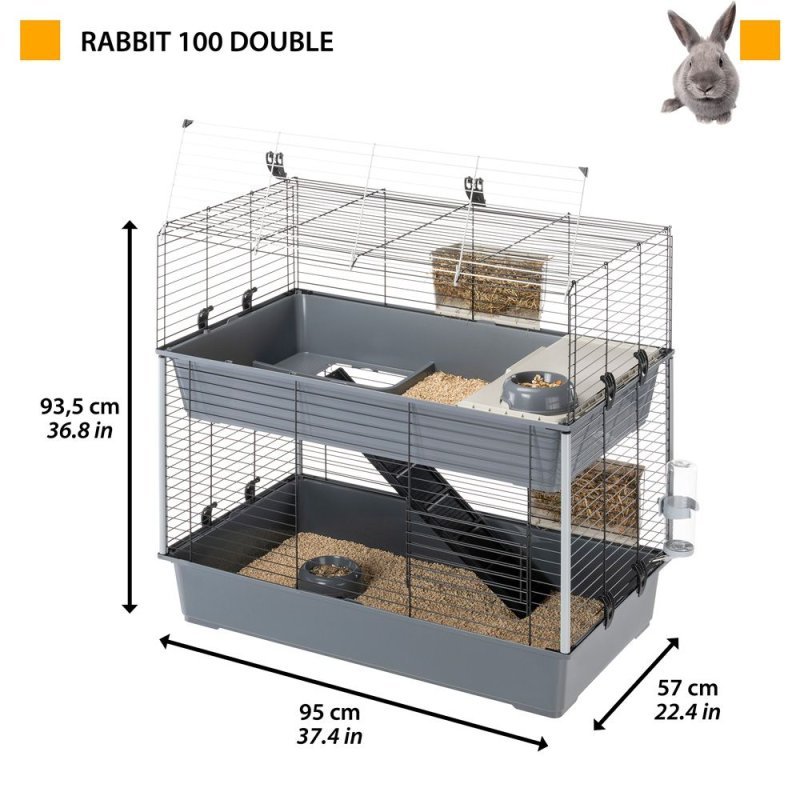 Ferplast Rabbit 100 double gabbia per conigli