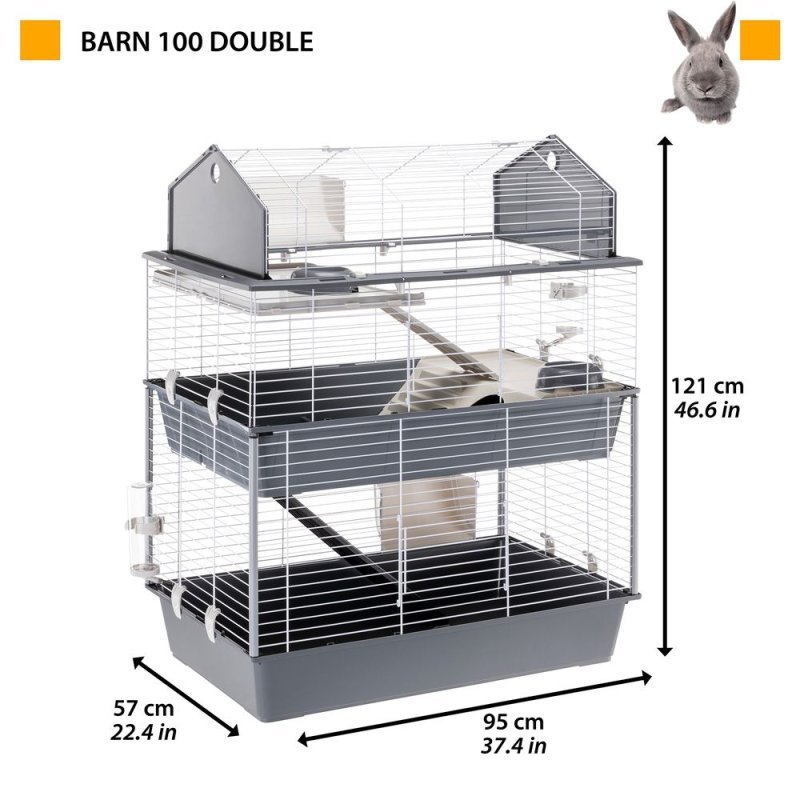 Ferplast Barn 100 double gabbia per conigli