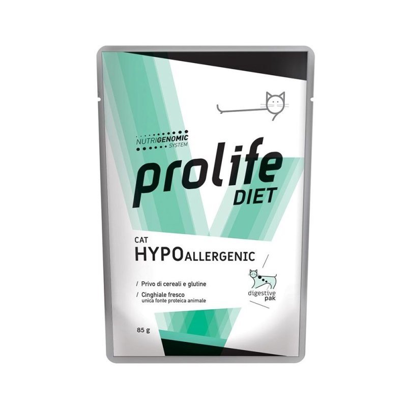 Prolife diet cat Hypoallergenic Cinghiale 85g dieta umido gatto