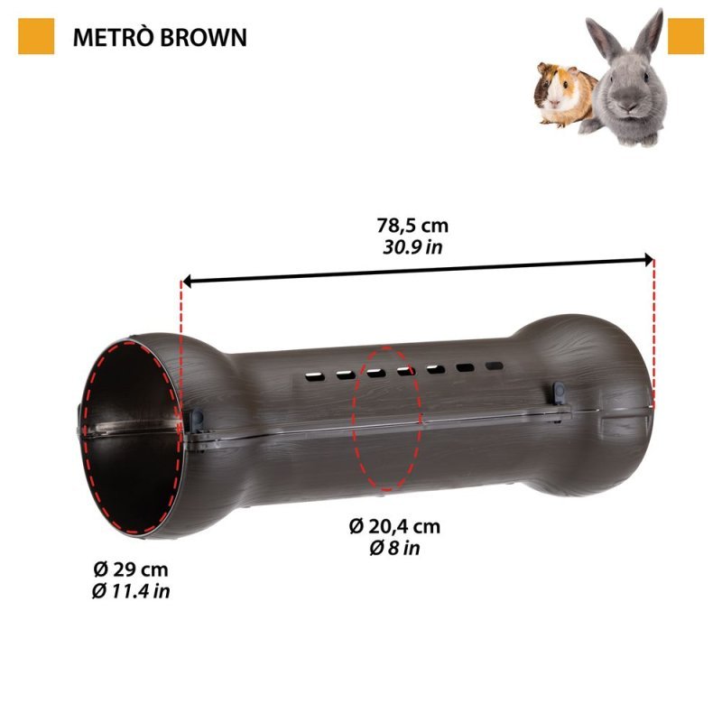 Ferplast Metrò tunnel marrone gabbia per conigli