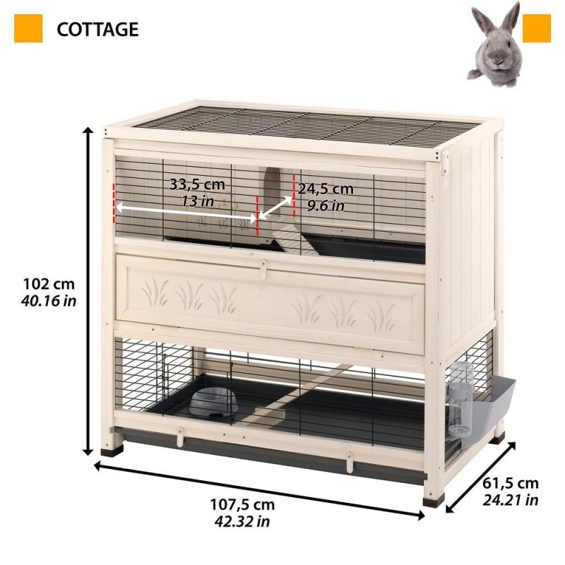 Ferplast Cottage gabbia per conigli - AquaZooMania Shop