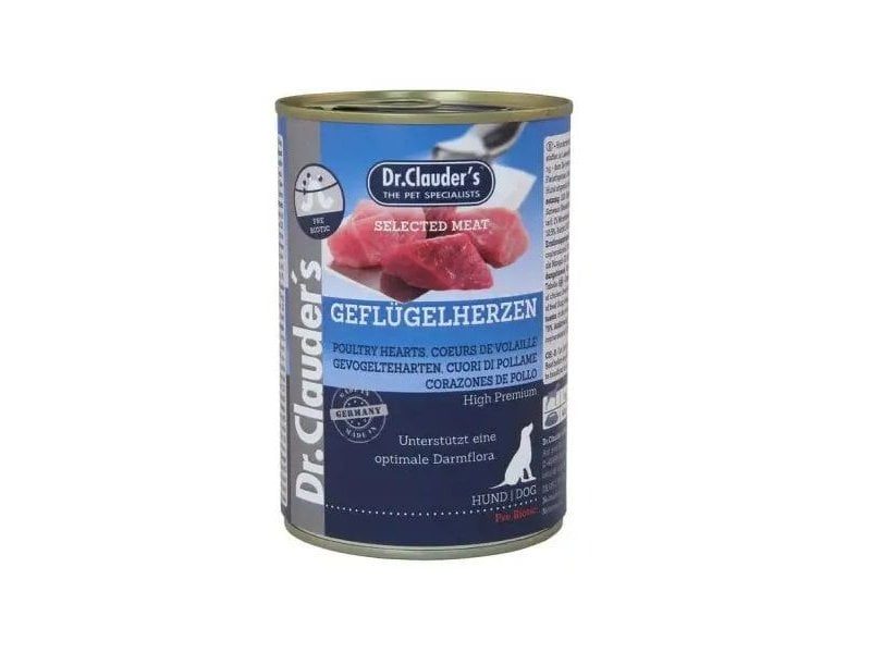Dr. Clauder's Cuori di Pollo 400g Selected Meat umido can Dr. Clauder's Cuori di Pollo 400g Selected Meat umido can