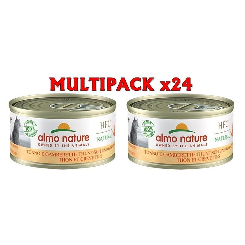Almo Nature HFC Natural Tonno e Gamberetti 24x 70g umido gatto