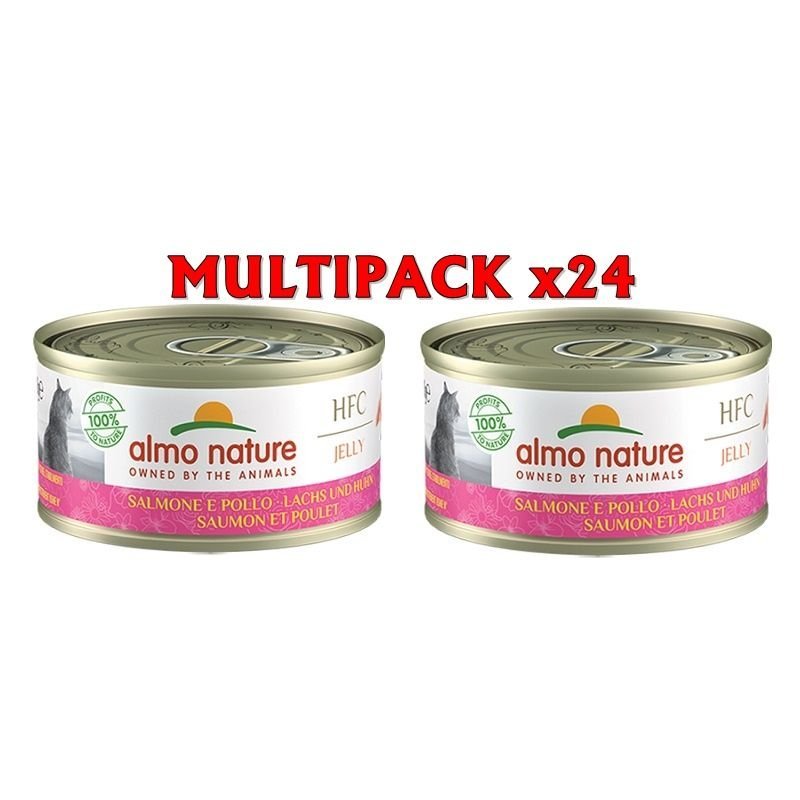 Almo Nature HFC Jelly Salmone e Pollo 24x 70g umido gatto